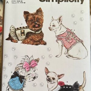 NewSimplicity Dog Apparel Pattern - Black, Pink, Blue UNCUT Factory Folded S9970